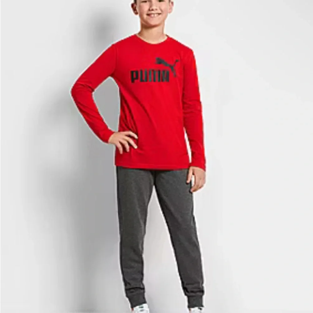 Puma 3 Piece Set- Joggers, Long Sleeve Tee & Puffer Vest- size 14/16 - Picture 2 of 4